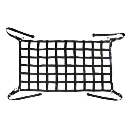 US CARGO CONTROL 82" x 50" Long Bed Truck Cargo Net with Cam Buckles & S-Hooks CN-825066-BLK